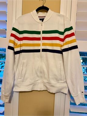 HBC x Tommy Hilfiger Men's Med Bomber Style Full Zip Fleece Jacket